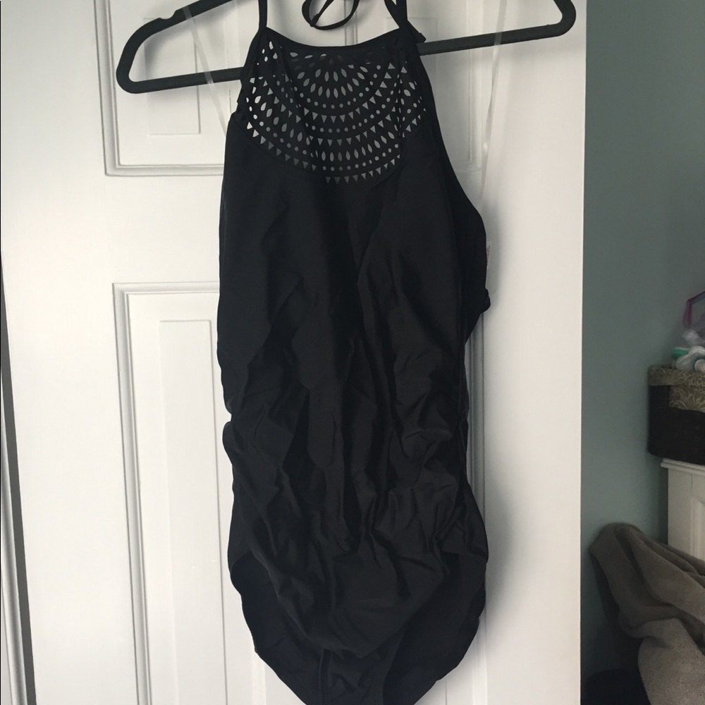 Merona L high neck one piece swimsuit- never worn
